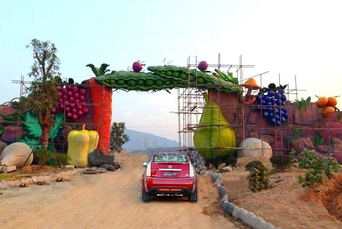 生態(tài)園大門現(xiàn)場(chǎng)水泥雕塑制作施工流程一站式解析