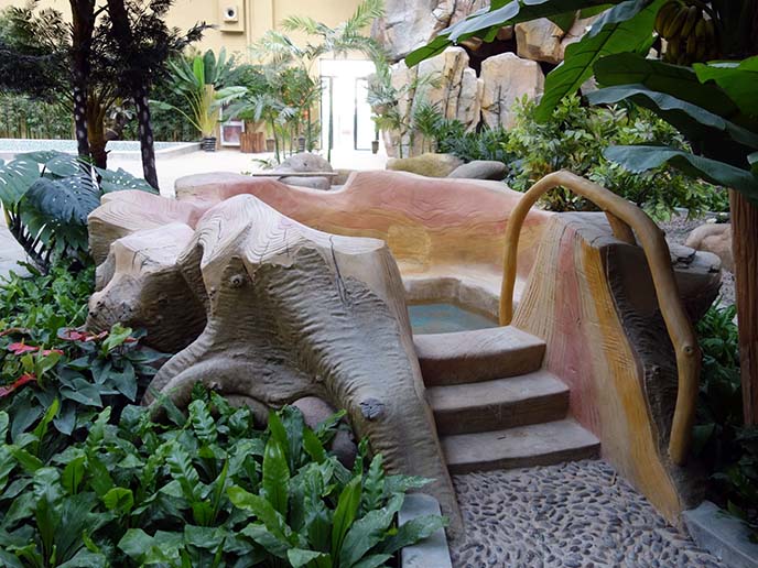 甘肅蘭州太陽大酒店溫泉池塑石假山工程－廠家設計制作