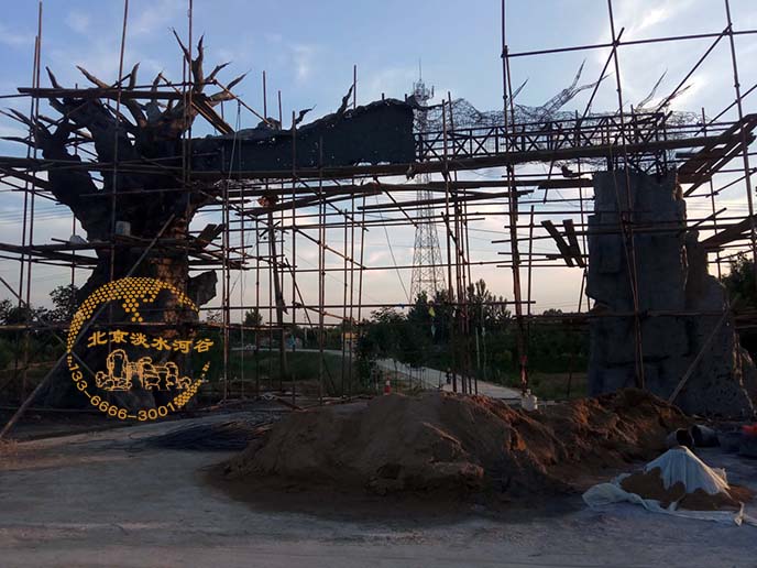 仿真樹大門制作續(xù)集－山東德州慶云仿真樹大門制作細(xì)節(jié)