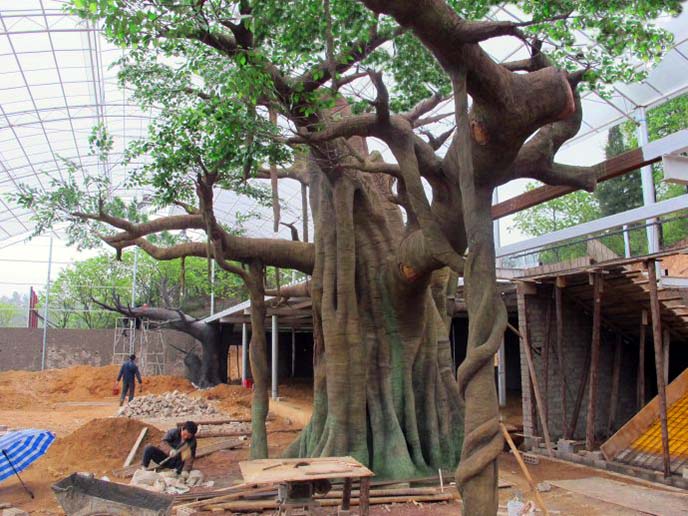 仿真榕樹和塑石假山帶你走進綠色的世界