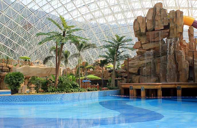 四川成都塑石假山制作及仿真樹、仿木平臺制作完美竣工