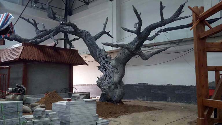 用仿真樹設(shè)計景觀展示假樹制作過程