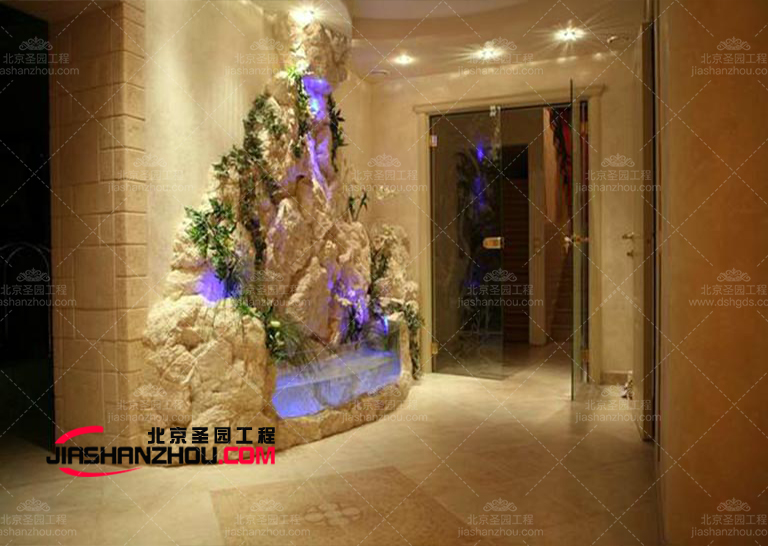 2022廠家于江蘇宿遷德室內RGC塑石假山景觀工程完工