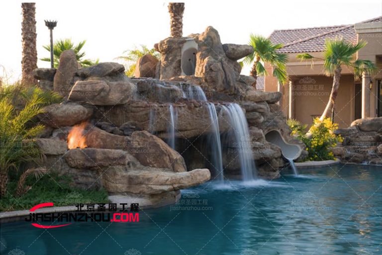 江蘇鹽城塑石假山制作瀑布水系在園林造景中的作用