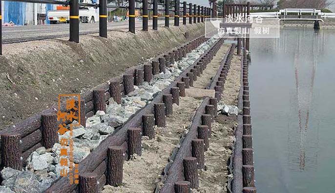 水泥仿木擋土墻.jpg 水泥仿木擋土墻