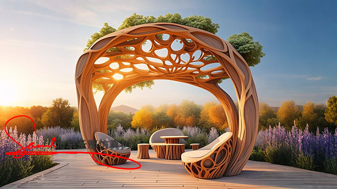 水泥仿木花架.jpg 水泥仿木花架