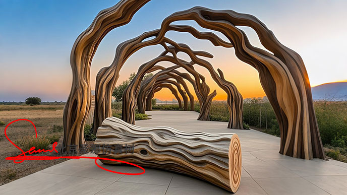 水泥仿木花架.jpg 水泥仿木花架