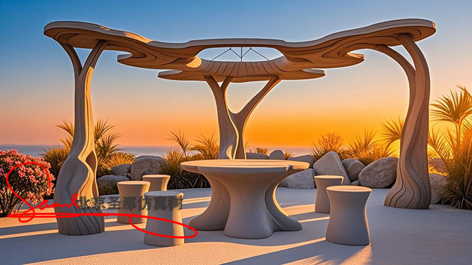 水泥仿木花架.jpeg 水泥仿木花架