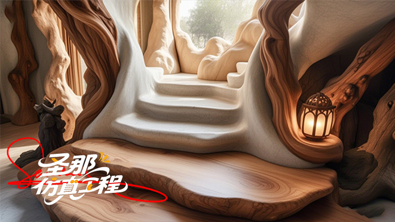 水泥仿木樓梯